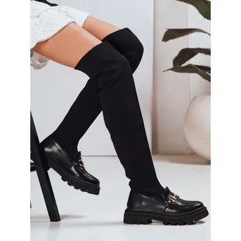 Dámské kozačky Černé vysoké kozačky nad kolena DStreet Other 3479604