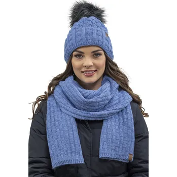 Čepice Vivisence sada: čepice a šála, univerzální velikost, modrá