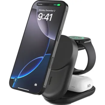 Belkin UltraCharge™ Qi2 25W 3v1 Magnetická nabíječka pro iPhone/Apple Watch/AirPods, černá