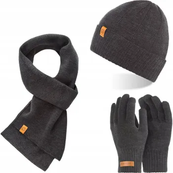 Čepice Brødrene sada: čepice, rukavice, šála, univerzální velikost, šedá