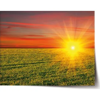 Plakát Sablio Plakát Západ slunce nad loukou - 60x40 cm