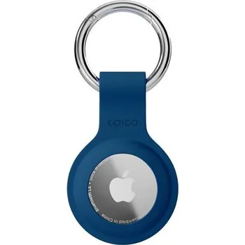 Pouzdro na mobilní telefon Epico silikonové pouzdro s plnou zadní stranou AirTag tmavě modrá pevný kovový kroužek