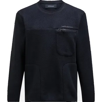 Pánská mikina MIKINA PEAK PERFORMANCE M FLEECE CREW BLACK/GREY MELANGE