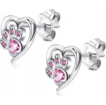 Náušnice Fraise náušnice stříbro S925 tlapky se zirkony růžové