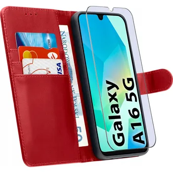 Pouzdro na mobilní telefon Flipové pouzdro KrainaGSM pro Samsung Galaxy A16 5G červené