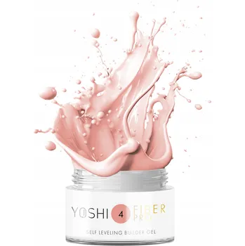 Lak na nehty Yoshi Stavební Gel samovyrovnávací Fiber Pro UV/LED 50 ml - No 4 Peach Pink