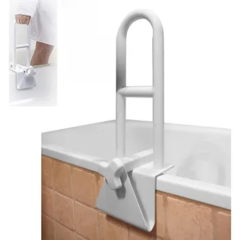 Madlo do koupelny MADLO DO VANY S POLIČKOU PRO SNADNÉ VSTÁVÁNÍ, ZÁBRADLÍ S NOSNOSTÍ 100 KG PRO SENIORY A OSOBY SE SNÍŽENOU POHYBLIVOSTÍ