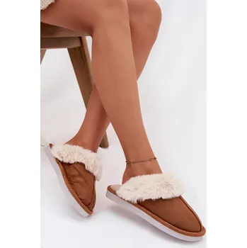 Dámské pantofle Dámské pantofle s kožešinou Camel Carisse Boto bílá | hnědá 3478221
