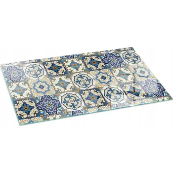 Obraz Skleněná podložka pod kozy s motivem mozaiky s květinami 100x50 cm