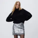 Reserved - Lesklá sukně - stříbrná - XB600-SLV - XB600-SLV-L