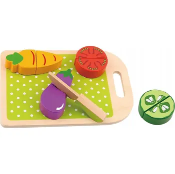 Dřevěná hračka Dřevěná malá sada krájení zelenina