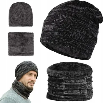 Čepice TEPLÁ MĚKKÁ PODZIMNÍ A ZIMNÍ ČEPICE A SMYČKOVÝ PLYŠOVÝ ŠÁTEK