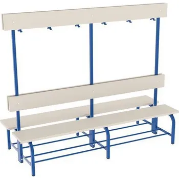 Zahradní lavice Lavice Eda s věšákovou stěnou, oboustranná, 200 cm, modrá