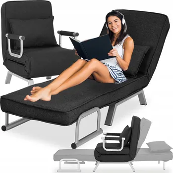 Křeslo Rozkládací křeslo Mebel Elite černé