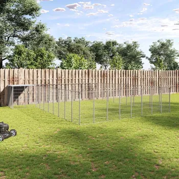 ohrádka pro psa zahrada-XL Psí kotec stříbrný 25,41 m² ocel 3082246