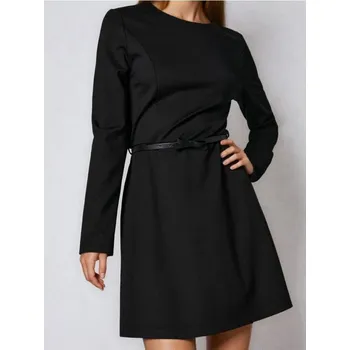 Dámské šaty Sinsay - Midi šaty s páskem - černá - 935EY-99X - 935EY-99X-XL