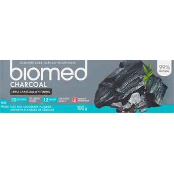 zubní pasta Zubní pasta BIOMED CHARCOAL bělící s aktivním uhlím, bez fluoru, 100 g