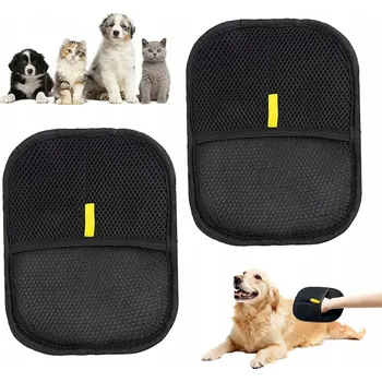 Kosmetika pro psa 2 KS Rukavice pro odstranění chlupů koček a psů z oblečení, pohovek a nábytku - čištění