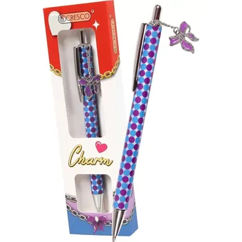 Pero kuličkové CHARM Bow - modrá náplň