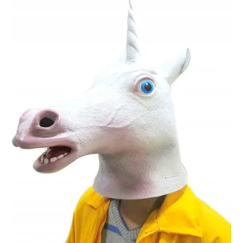 Karnevalová maska Maska na obličej Gadget Master jednorožec latex zvířata vícebarevná