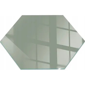 Obraz Žáruvzdorné dekorativní Sklo pod kamna, šedo-zelený hexagon, 40 cm