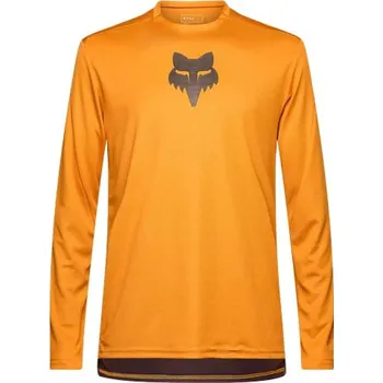 cyklistický dres FOX Cyklistický dres s dlouhým rukávem letní - RANGER LS HEAD - hnědá L