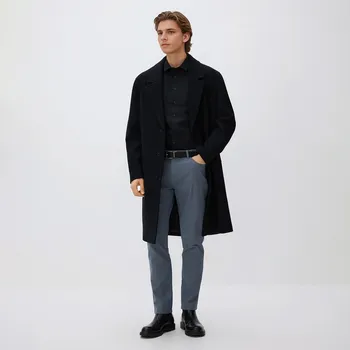 Reserved - Bavlněné kalhoty slim fit - tmavomodrá - 525GC-59M - 525GC-59M-M