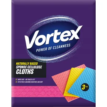 Utěrka Vortex Ściereczki Gąbczaste 3 Sztuki Chłonne Houbičkové utěrky 3 kusy - Savé a odolné - Do kuchyně, na suché povrchy