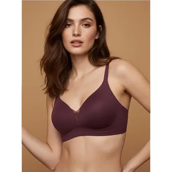 Podprsenka Sinsay - Bezešvá podprsenka s vyjímatelnými košíčky - tmavě fialová - 778HO-49X - 778HO-49X-M