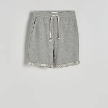 Pánské kalhoty Reserved - Strukturální šortky regular - tmavě šedá - 2474C-90M - 2474C-90M-S