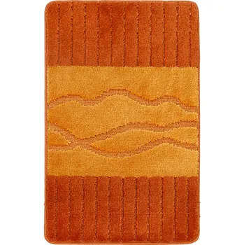 Koupelnová předložka KOUPELNOVÁ PŘEDLOŽKA PROTI SKLUZU 50X80 ORANŽOVÁ VELKÁ MĚKKÁ TLUSTÁ 3D