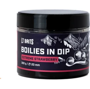 Nástraha Boilies v dipu LT Baits Extreme Strawberry 300g 24mm