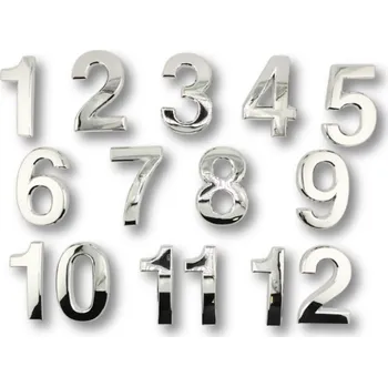 Číslice stříbrné hladké samolepící 70 mm varianta: Kompet 15 čísel
