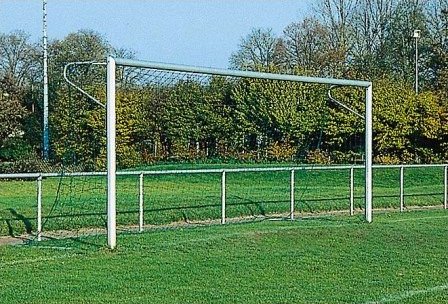Fotbalová branka 7,32x2,44m FIFA, ovál 120/100 mm (AL), síťové oblouky, do pouzder (bez zákl. rámu)