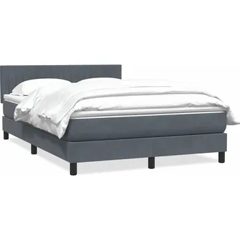 Postel vidaXL Box spring postel s matrací 140x220 cm samet [3316454] Barva: Tmavě šedá