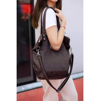 Kabelka Střední kabelka MANA MANA Hnědá čokoládová