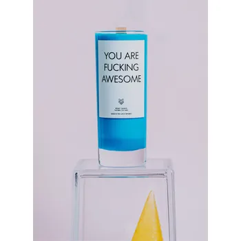 Svíčka IRONIC CANDLES - You are fucking awesome Velikost svíčky / Size: Střední / Medium, Barva a vůně / Color and scent: Hnědá - SANTALOVÉ DŘEVO