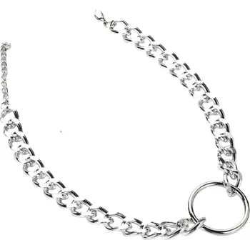 Náhrdelník DARK CHOKER / náhrdelník - stříbrný řetěz s kruhem
