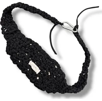 Kabelka NAHOTA pletená kabelka - shoulder bag - ledvinka / černá