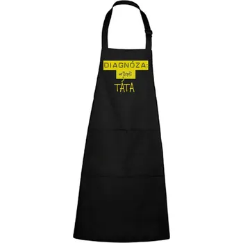 Kuchyňská zástěra Kuchařská zástěra s potiskem Diagnóza táta Barva zástěry: Černá