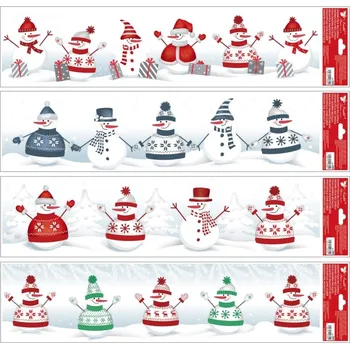 Okenní dekorace Anděl Přerov Okenní fólie pruh Sněhuláci 64 x 15 cm