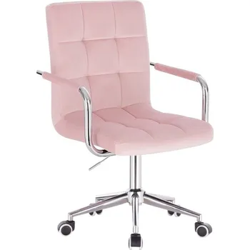 LuxuryForm DESIGN Židle VERONA VELUR na stříbrné podstavě s kolečky - růžová