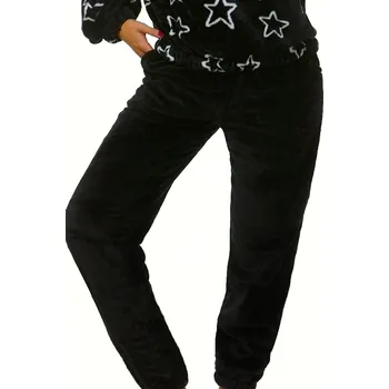 Dámské pyžamo Dámské pyžamové kalhoty extra teplé měkké huňaté - černé 1Z1760 černá l