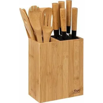 Stojan na nože Bambusový blok na kuchyňské nože Blackbamboo 5five na pečivo a sekání 11 ks