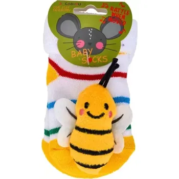 Socks 4 Fun Chrastící kojenecké ponožky 3D včelka 0- 4 měsíců