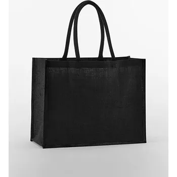 Westford Mill Přírodní škrobená juta Classic nákupní taška Barva: black, Velikost: 42 x 33 x 19 cm G_WM470
