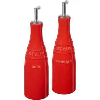 Dóza na potraviny Sada 2ks lahví na olej a ocet 250ml STAUB (barva-červená )