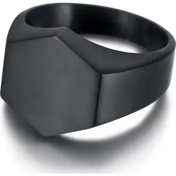 Prsten Stříbrný prsten z nerezové oceli - PLÁSTEV / matný černý Velikost: velikost 57 / 8