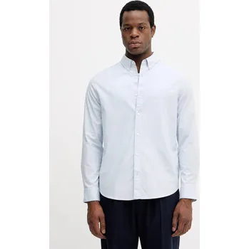 Pánská košile Košile Calvin Klein Jeans pánská, bílá barva, regular, s límečkem button-down, LV140EM125 05A, vel. 2XL
