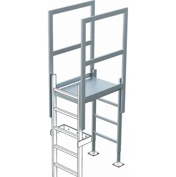 Žebřík ZARGES Výstup s přechodem, 42181, Materiál: hliník